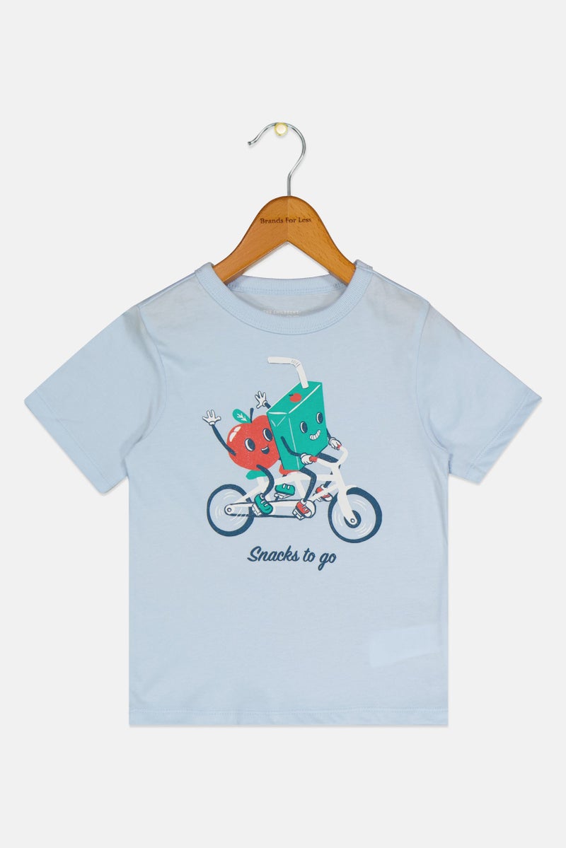 The Children's Place Toddlers Boy Crew Neck Short Sleeve Graphic Print T-Shirt, Blue - Image 2