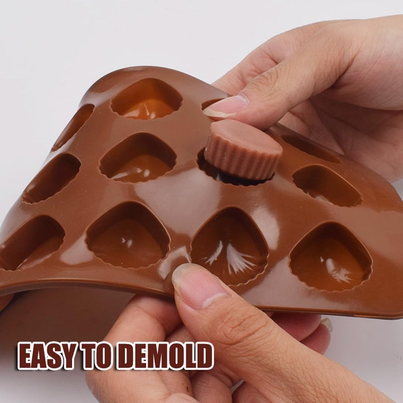 Elome Silicone Sea Shell Mold Baking Mould Ice Cube Tray for Chocolate, Soap, Candle, Madeleines, Fondant Birthday Cake Decoration and Jelly 15 Cavities - Image 3