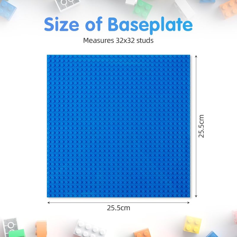 HOTUT Classic Baseplates, 4 Pack Square 32x32 Stud Building Base, 10"×10" Large Building Board Base Plates, 100% Compatible with All Major Brands, Build and Display Board Set - Grey/Green/Sand/Blue - Image 2