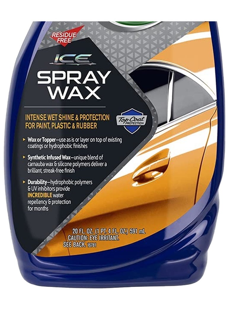 TURTLE Spray Wax Residue Free Ice Spray Wax Shine And Protection 591ml Top Coat Protection Turtle Wax Hybrid Solutions Pro  - Image 4