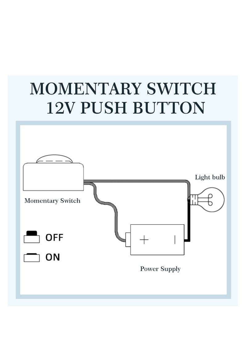 Excefore - Momentary Switch, 4 Pcs Momentary Push Button ON Off Switch, Momentary Tactile Tact Push Button Micro Switch, Car Switch, for Experiment Industrial Control Car Horn - Image 1