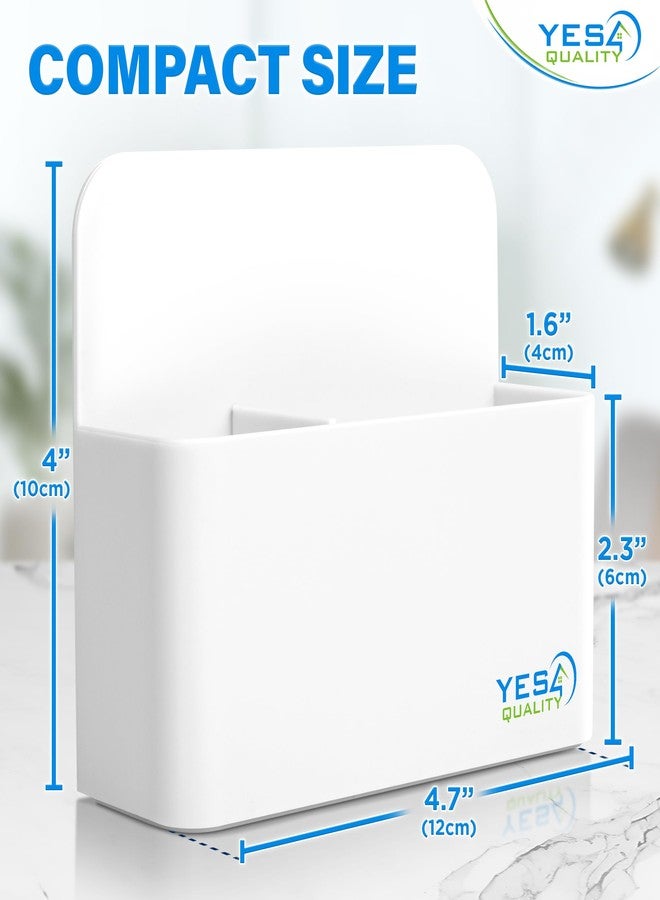 YES4QUALITY Magnetic Pen Holder with Strong Magnetic Back & 2 Compartments, Dry Erase Marker Holder for Whiteboard, Fridge & Locker, White Pencil Holder - Image 3