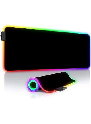 Rgb Gaming Mouse Pad 800X300 Mm Xxl Extended Large Led Desk Pad 14 Lighting Modes 9 Led Colors With Non Slip Rubber Base For Computer Pc Laptop Office And Desk Black - pzsku/Z7DF66CA15F0018429D0DZ/45/_/1715317634/66094db8-4561-457a-b5c9-e56f837b519a