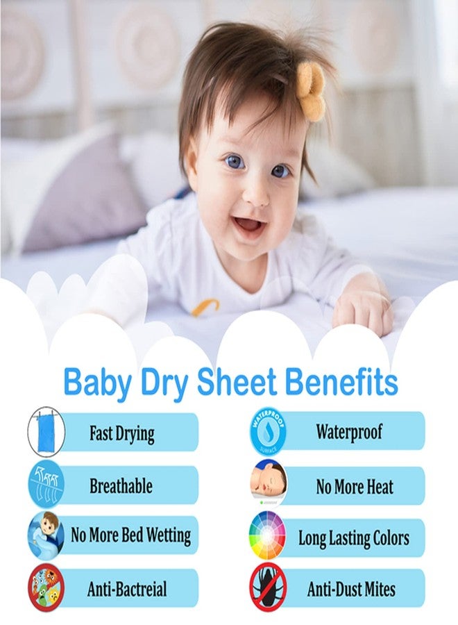 Amigos 2 Pieces Waterproof Baby Bed Protector Dry Sheets for New Born Babies Reusable Mats Cot & Bassinet (Medium(100x70cm), Sky Blue & Purple) - Image 4