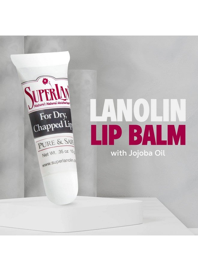 SuperLan Lanolin Lip Balm For Dry, Cracked, Chapped Lips By Superlan - Natural Lip Moisturizer With Ultra-Pure Medical Grade Lanolin & Jojoba Oil- Kosher Chapstick For Men Women & Children, (3 Pack) - Image 1