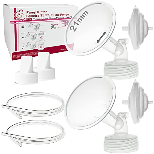 Nenesupply 21mm Flange Pump Parts Compatible w Spectra S2 S1 Breast Pumps Replacement Kit for Spectra Pump Parts S2 Parts S2 Accessories Inc Flange Duckbill Valve Backflow Protector - Image 1