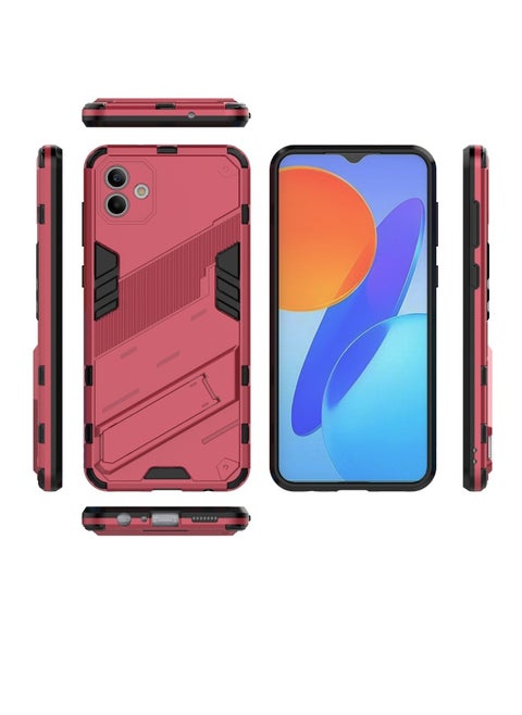 Punk Armor 2 in 1 PC Tpu Shockproof Phone Case with Invisible Holder For Samsung Galaxy A04e (watermelon)