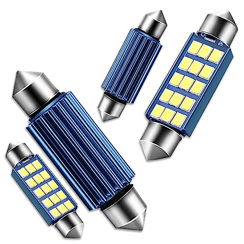 GKmow مصابيح LED فائقة السطوع GKmow Pack-4 578، 1.59" 6500K 2835 شريحة 400LM لمصابيح السقف الداخلية، مصابيح الخريطة، مصابيح الأبواب 211-2 212-2 569 6411 6451 41mm 42mm (بيضاء) - Image 1