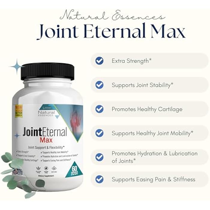 GREENVIFY Natural Essences Joint Eternal Max Natural Joint Support Supplement, 60 Capsules, 20 Days Supply, Gluten Free, Sugar Free, Non-GMO, Made in USA - Image 3