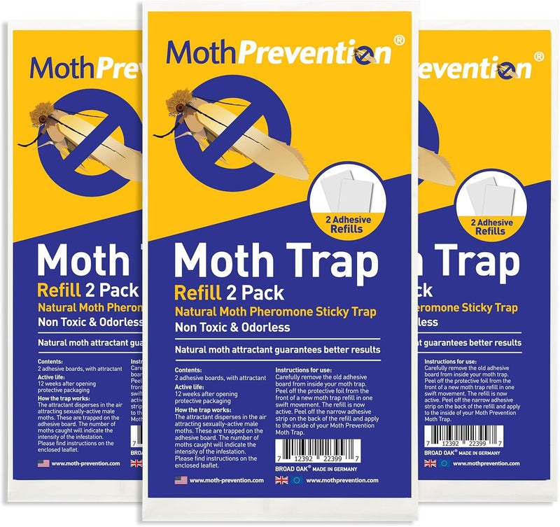 MothPrevention Clothes Moth Trap Replacement Strips (6 Strips in Total) - Refills for Moth Traps - for Closets & Clothing - Image 1