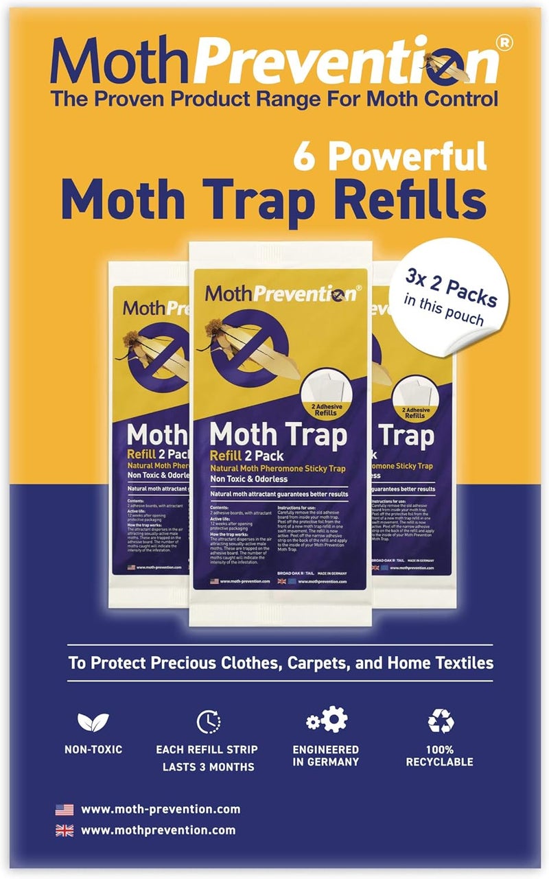 MothPrevention Clothes Moth Trap Replacement Strips (6 Strips in Total) - Refills for Moth Traps - for Closets & Clothing - Image 3