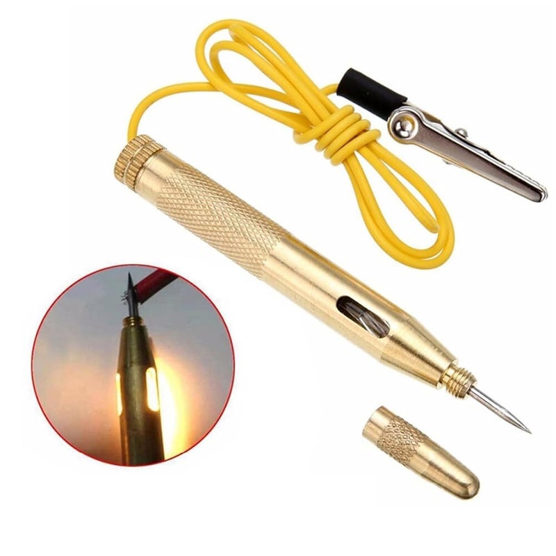 Voltage Meter, 10pcs Light System Test Probe Lamp Automotive Circuit Tester Voltage Pen Detector,Voltage Detector(Gold) - Image 2