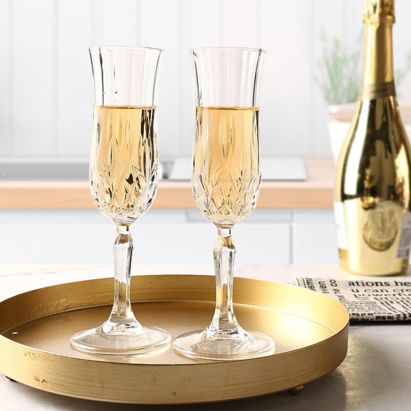 UMEIED Engraved Champagne Flutes, Set of 12-4.16 oz Elegant Etched Glass Coupe Glasses for Wedding, Anniversary, Bridal Shower & Parties - Image 4