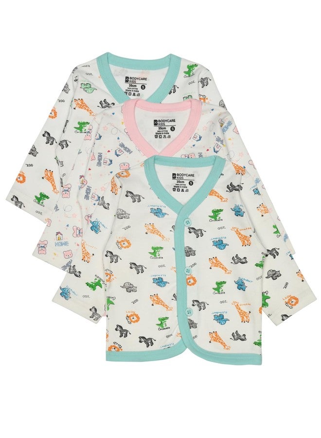 BODYCARE Baby Front Open Printed Top Pack of 3 - Assorted… - Image 1