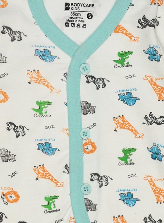 BODYCARE Baby Front Open Printed Top Pack of 3 - Assorted… - Image 3