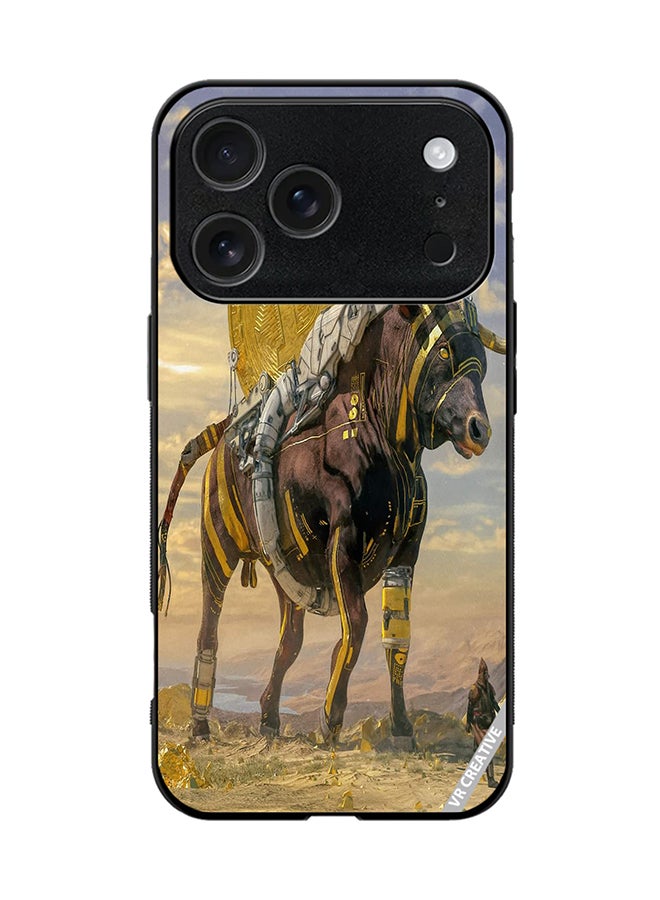 Protective Case Cover For Apple iPhone 17 Pro Bitcoin Horse Design Multicolour