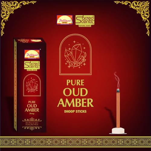Parimal Pure Amber Oudh Dhoop/Dhup Sticks (78–88) (240g) | 45–60 Min Burn | Amber Oud dhup batti | Bamboo-Less Incense | Each Pack 40G | Rich, Long-Lasting Fragrance | Dhoop Holder Inside | Pack of 6 - Image 4