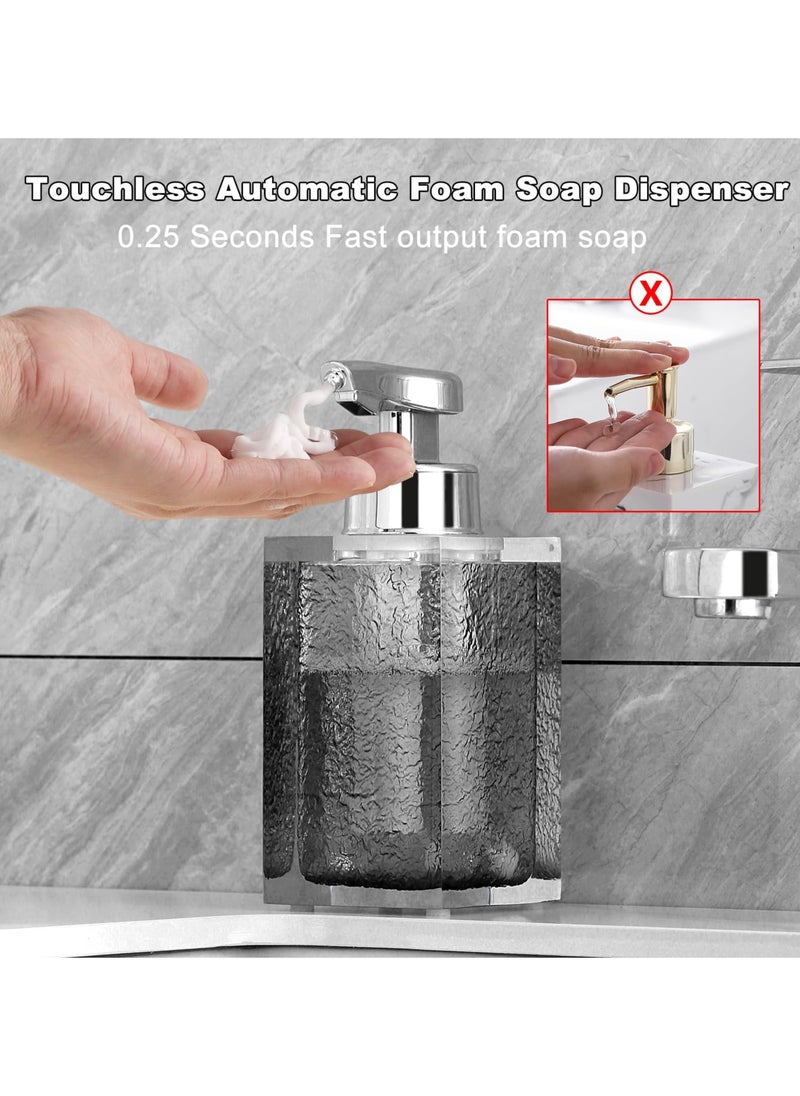 SYOSI - Foaming Soap Dispenser Hand Free, Rechargeable Automatic Soap Dispenser, Touchless Lotion Shampoo Foam Soap Dispenser Bottles, 245ML 8oz for Luxury Bathroom Décor Accessories (Grey) - Image 1