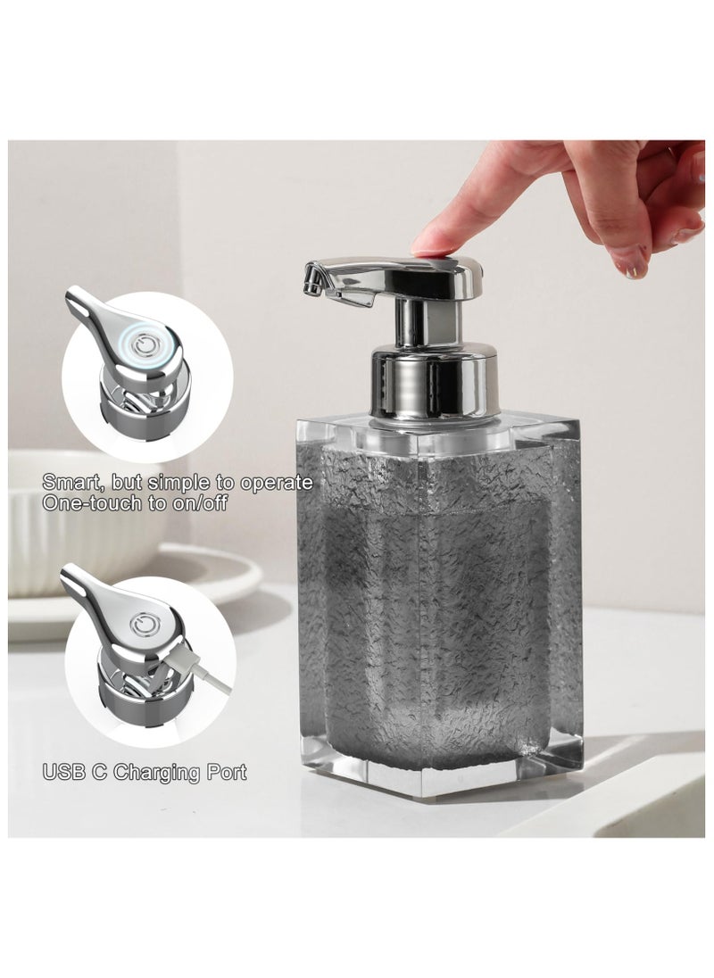 SYOSI - Foaming Soap Dispenser Hand Free, Rechargeable Automatic Soap Dispenser, Touchless Lotion Shampoo Foam Soap Dispenser Bottles, 245ML 8oz for Luxury Bathroom Décor Accessories (Grey) - Image 1