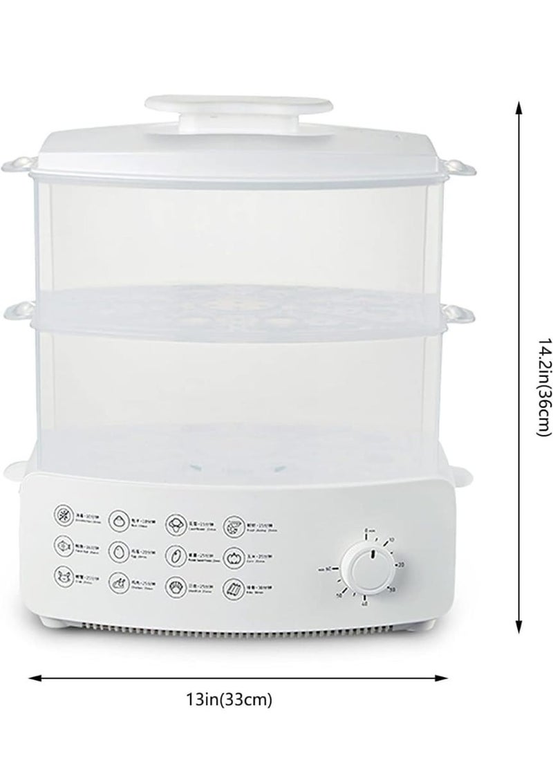 Generic - Digital Food Steamer 12L 2 Layers 1500W with 12 Multifunctional Modes, Healthy Fast Simultaneous Cooking, Stackable Baskets for Vegetable Heating Breakfast Machine Steamer - Image 1