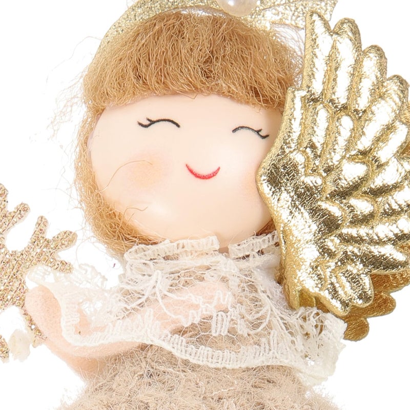 Brown Lace Angel Ornament Hollow Skirt Decorative Pendant for Holiday Tree and Birthday Party - Image 5