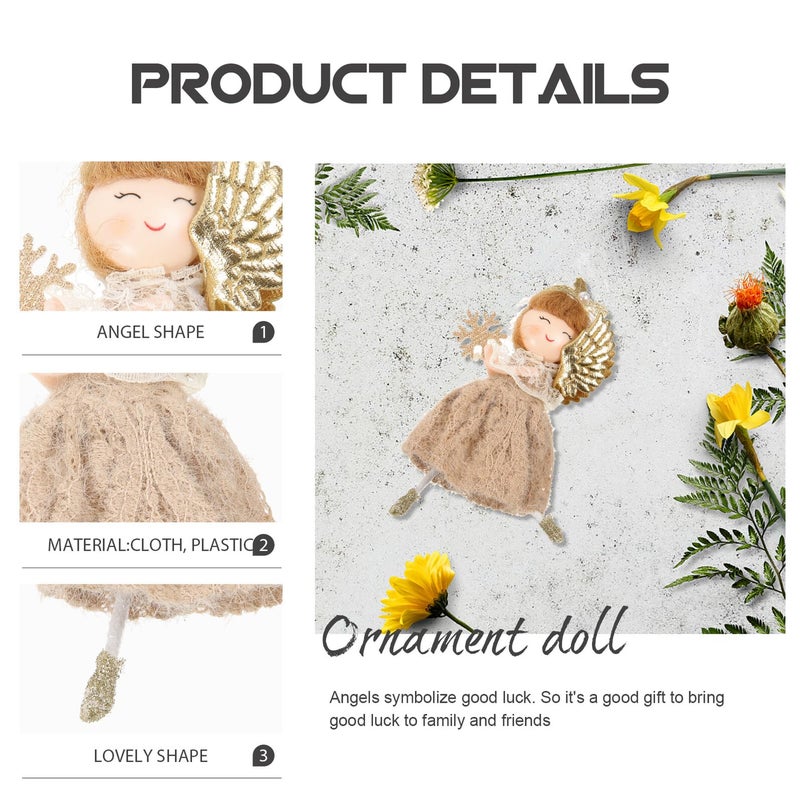 Brown Lace Angel Ornament Hollow Skirt Decorative Pendant for Holiday Tree and Birthday Party - Image 4