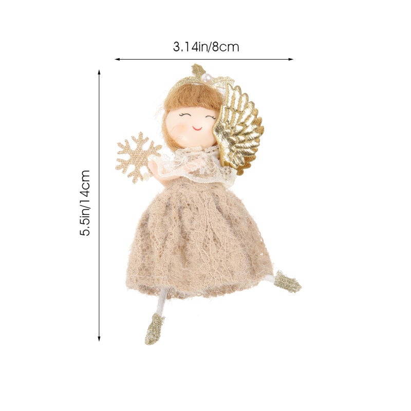 Brown Lace Angel Ornament Hollow Skirt Decorative Pendant for Holiday Tree and Birthday Party - Image 3