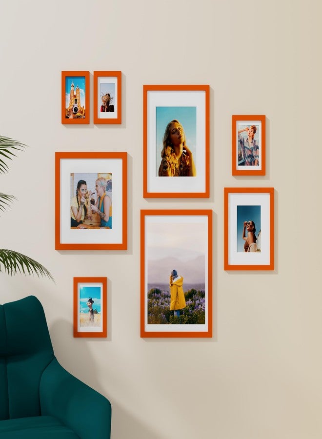 Vittanly إطار صور فيتانلي مقاس 12×16 بوصة، لعرض صور مقاس 11×14 بوصة مع حافة داخلية أو 12×16 بوصة بدون حافة داخلية، مصنوع من الخشب المصنّع مع زجاج شبكي مقاوم للكسر، إطار ملصقات للعرض على الحائط، برتقالي، عبوة واحدة - Image 5