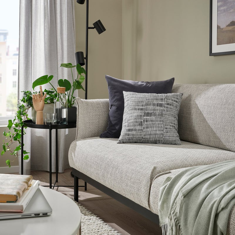 Baitique Brushed Recycled Polyester Cushion, Grey, 40x40 cm - Image 2