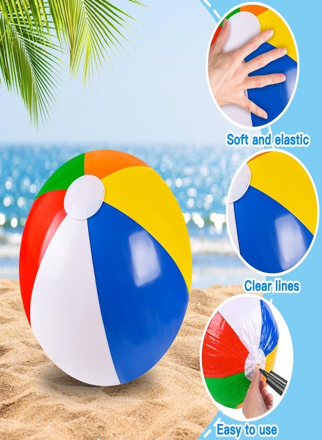 Vellibring 4 Pack 20" Summer Inflatable Big Beach Balls Rainbow Swimming Pool Water Games Toys for Kids Summer Party Supplies Decorations - Image 3