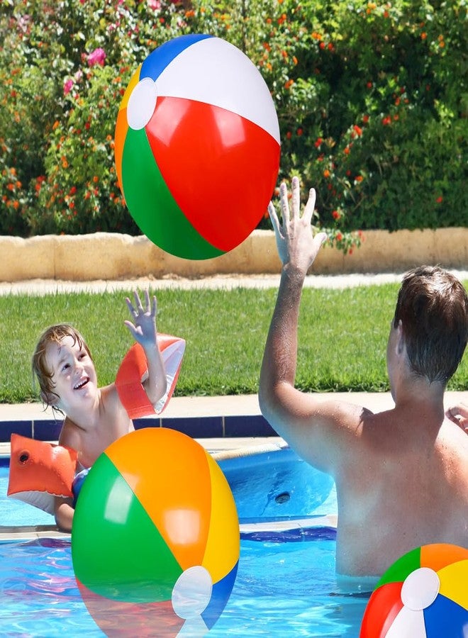 Vellibring 4 Pack 20" Summer Inflatable Big Beach Balls Rainbow Swimming Pool Water Games Toys for Kids Summer Party Supplies Decorations - Image 5