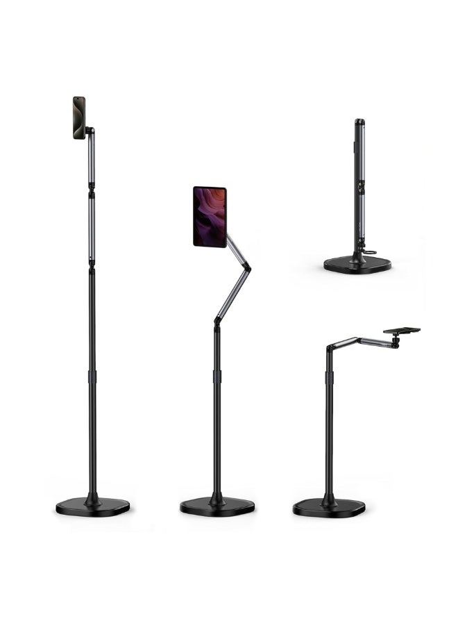 TELESIN TELESIN Magnetic Phone Floor Stand – 360° Adjustable Tripod with 1.6M Height, Strong N52 Magnet Mount for iPhone, Android, Recording & Livestreaming - Image 1