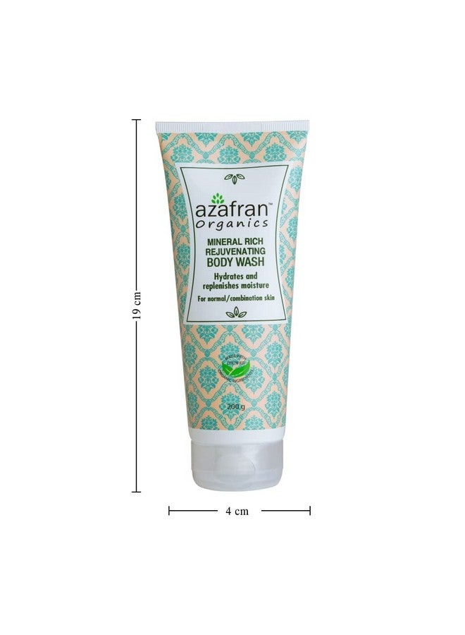 Azafran Organics Mineral-Rich Rejuvenating Body Wash, Infused with Castor Oil, Coconut Oil & Sunflower Oil For Hydration And Moisture, No Parabens, No Sulfates, Shower Gel For Men And Women, 200g - Image 4