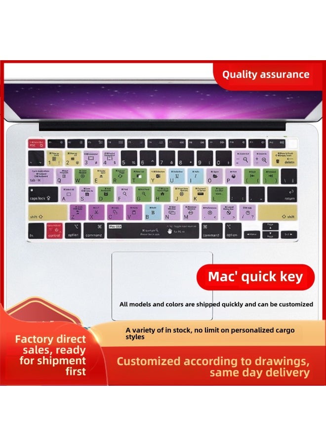 Generic Suitable For Macbook Apple Notebook Keyboard Film 13air Foreign Language Function Shortcut Key Computer Protection Film-Color:WK-050(FL STUDIO)-Size:Us Version 11.6air (a1370/a1465)  - Image 1