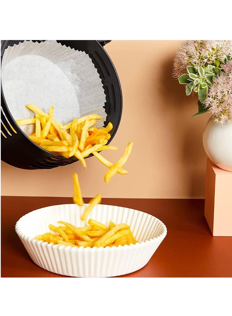 Meetion 100PCS Air Fryer Disposable Paper Liner, Non-stick Disposable Air Fryer Liners, Baking Paper for Air Fryer Water-proof, Oil-proof, Parchment for Baking Roasting Microwave (20cm, White) - Image 4