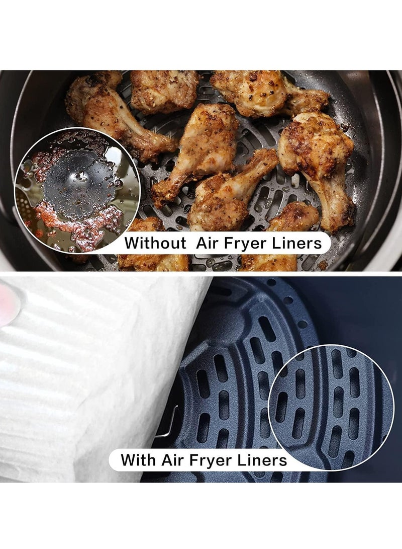 Meetion 100PCS Air Fryer Disposable Paper Liner, Non-stick Disposable Air Fryer Liners, Baking Paper for Air Fryer Water-proof, Oil-proof, Parchment for Baking Roasting Microwave (20cm, White) - Image 5