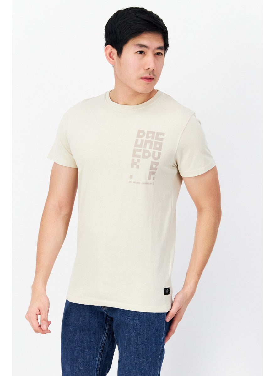 Men Crew Neck Short Sleeve Brand Logo T-Shirts, Beige - pzsku/Z7DF6EF77916159F9BBA0Z/45/_/1724350943/55a9fd75-faa9-41c6-a9f5-7c2f72e427ef