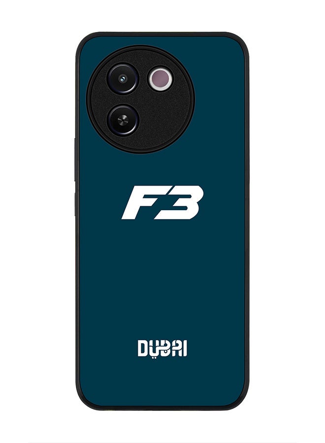 Stylizedd Rugged Black edge case for Vivo V30e, Slim fit Soft Case Flexible Rubber Edges Anti Drop TPU Gel Thin Cover -   Faz3 Dubai Blue - Image 1