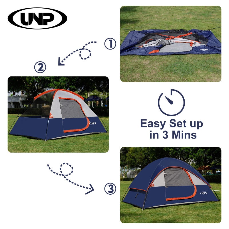 Unp Camping Tent 2 Person, Waterproof Windproof Tent with Rainfly Easy Set up-Portable Dome Tents for Camping - Image 2
