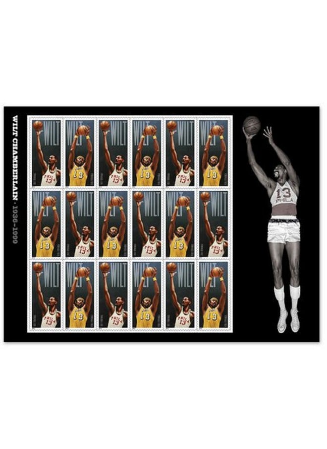 USPS Wilt Chamberlain (19361999) (Sheet Of 18) Postage Forever Stamps 2014 Scott 49504951  - Image 1