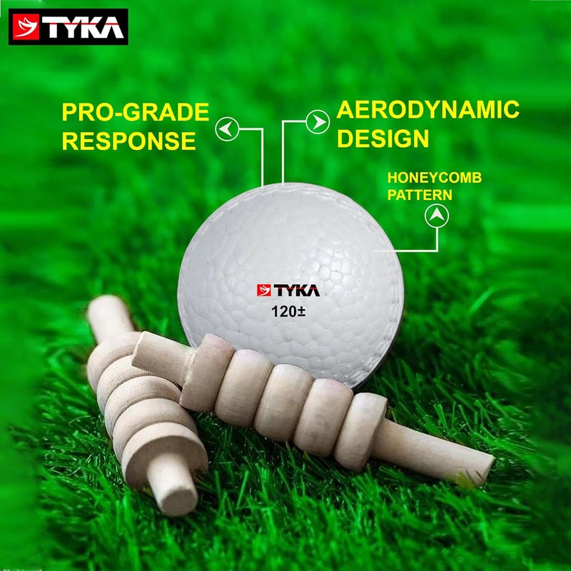 TYKA Heavy Gravix Moisture Resistant Cricket Ball 120+ GMS - Eco-Friendly Training Ball | All Weather Durable Performance | True Bounce, Engineered Power (All Levels) Pack of 3 - Image 4