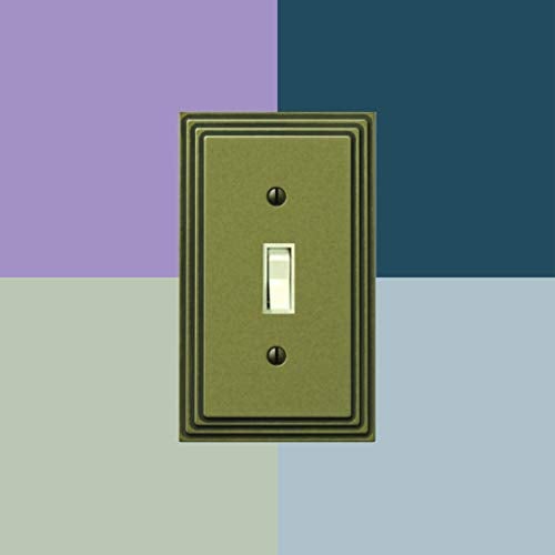 Amerelle Steps Single Duplex Cast Metal Wallplate in Rustic Brass Cast - Image 5
