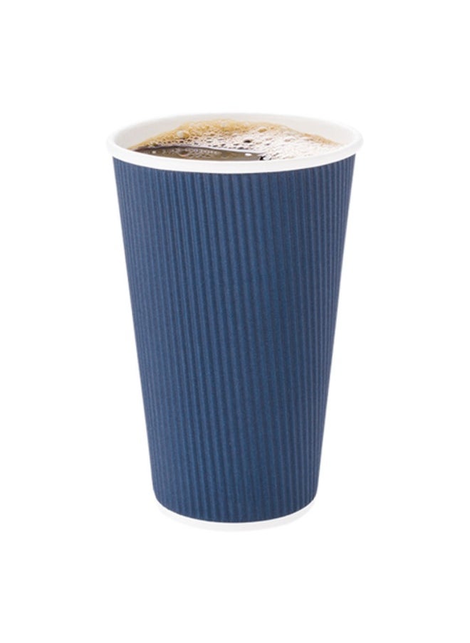 Restaurantware Restaurantware 20 Ounce Ripple Insulated Coffee Cups, 250 Double Wall Corrugated Tumblers, Sustainable Midnight Blue Paper Design, Ribbed Surface, Secure Grip, Matching Lids Sold Separately  - Image 2