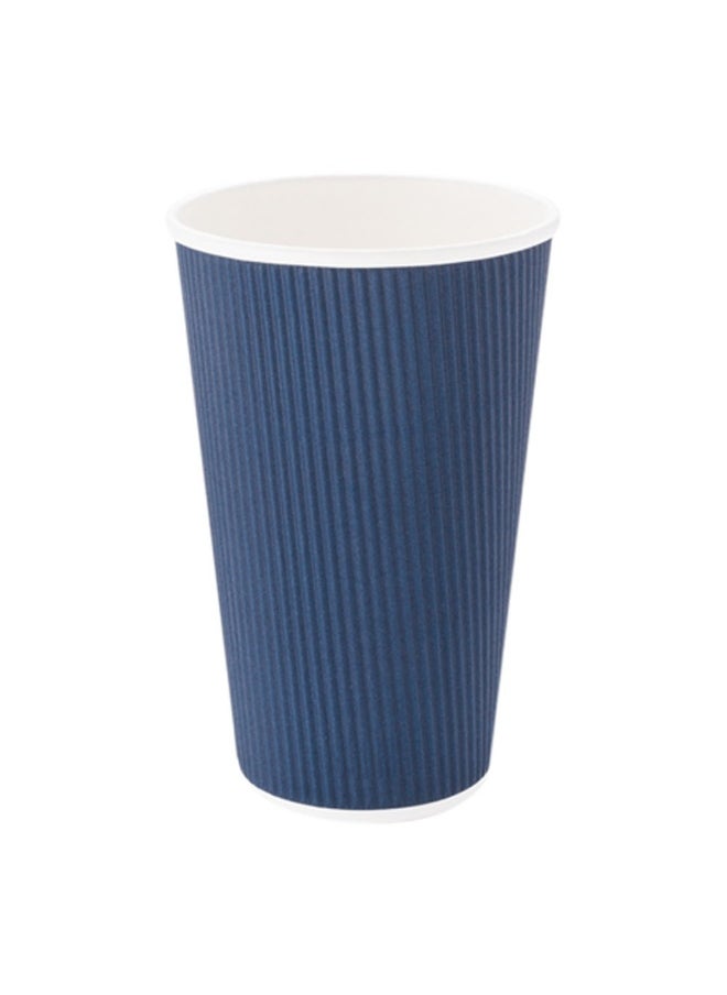 Restaurantware Restaurantware 20 Ounce Ripple Insulated Coffee Cups, 250 Double Wall Corrugated Tumblers, Sustainable Midnight Blue Paper Design, Ribbed Surface, Secure Grip, Matching Lids Sold Separately  - Image 1