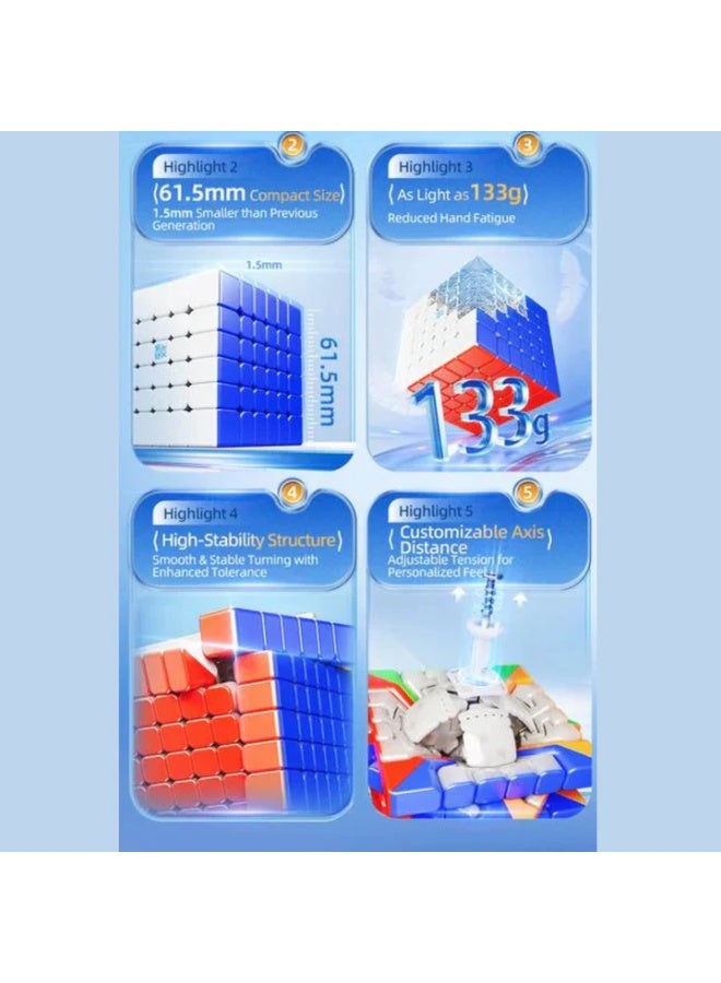 MoYu AoShi V4 6x6 Triple-Track M Magnetic Speedcube Stickerless Cube - Image 5