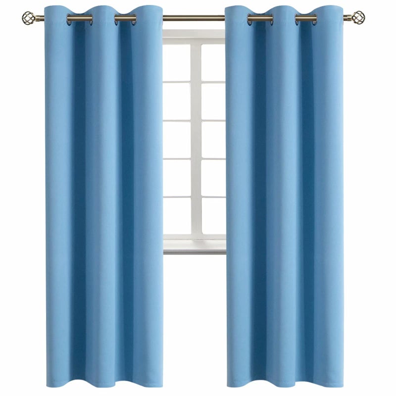 BGment Room Darkening Curtains 84 Inches Long - Grommet Thermal Insulated Drapes Window Treatment Curtains for Bedroom  2 Panels  42 x 84 Inch  Sky Blue - Image 1