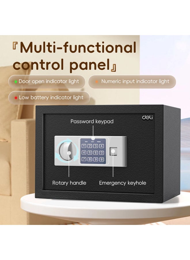 Deli - Metal Digital Safe 35x25x25 cm-Black - Image 1
