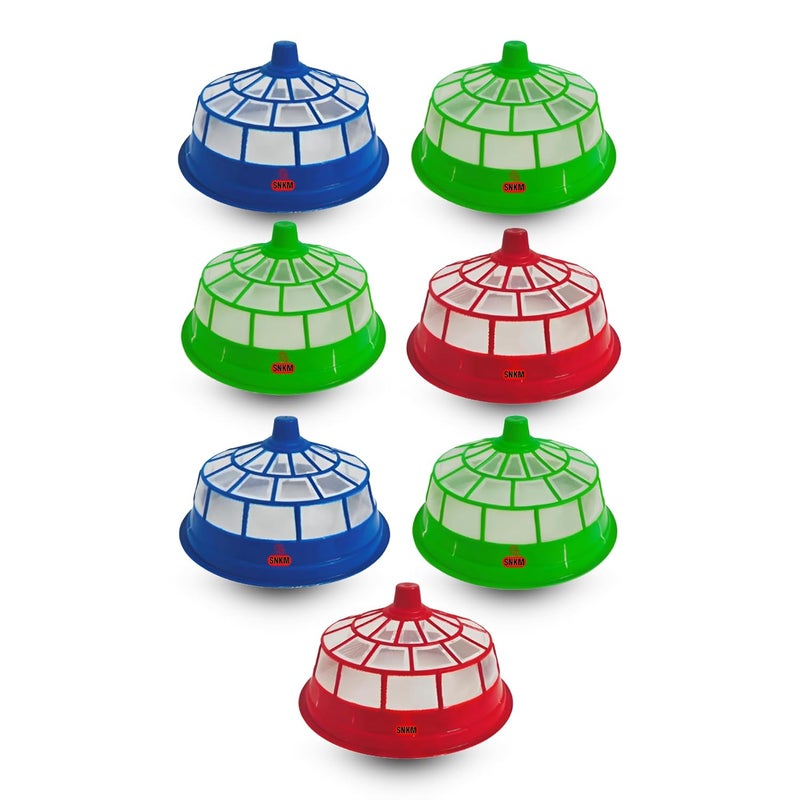 SNKM SNKM Food Cover Net Plastic Dome Big Size Round Net Kitchen Table Flies Mosquitoes Insect Proof Dining Tables Covers Fruits Vegetable Rice Cover Large 30cm12 Inch Multicolor Combo Pack of 7  - Image 1