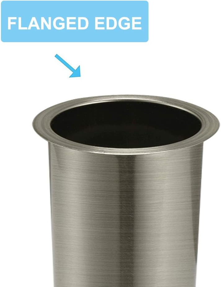 Keymark Flanged Sink Tailpiece 1-1/4" OD x 12", Brass Extension Tube for Trap, Inlet Waste Pipe Tubular Drain Connections, Brushed Nickel - Image 3