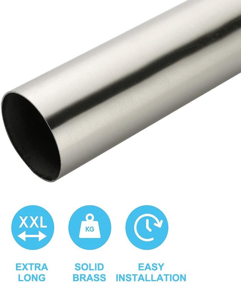 Keymark Flanged Sink Tailpiece 1-1/4" OD x 12", Brass Extension Tube for Trap, Inlet Waste Pipe Tubular Drain Connections, Brushed Nickel - Image 4